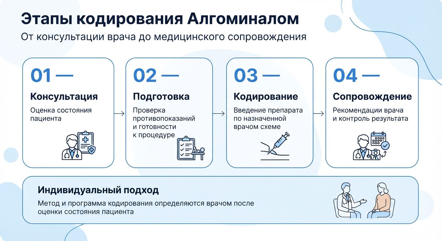 Кодирование препаратом «Алгоминал» в Исилькуле инфографика